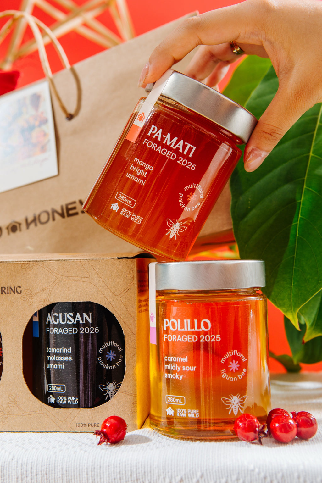 Close-up of Pa-Mati and Polillo 280mL jars from the Hapag Set
